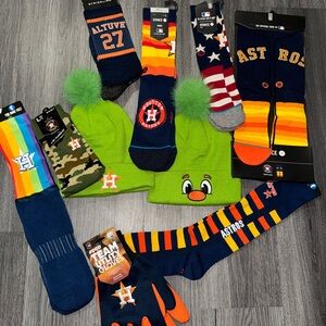 Stance Astros Themed Socks and Accessories Set - Blue, Orange, Green